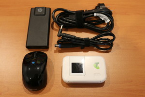 Travel charger, mouse and Wi-Fi, PTAM